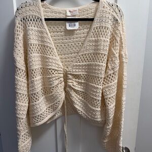 Elegant Cream Knit Cardigan